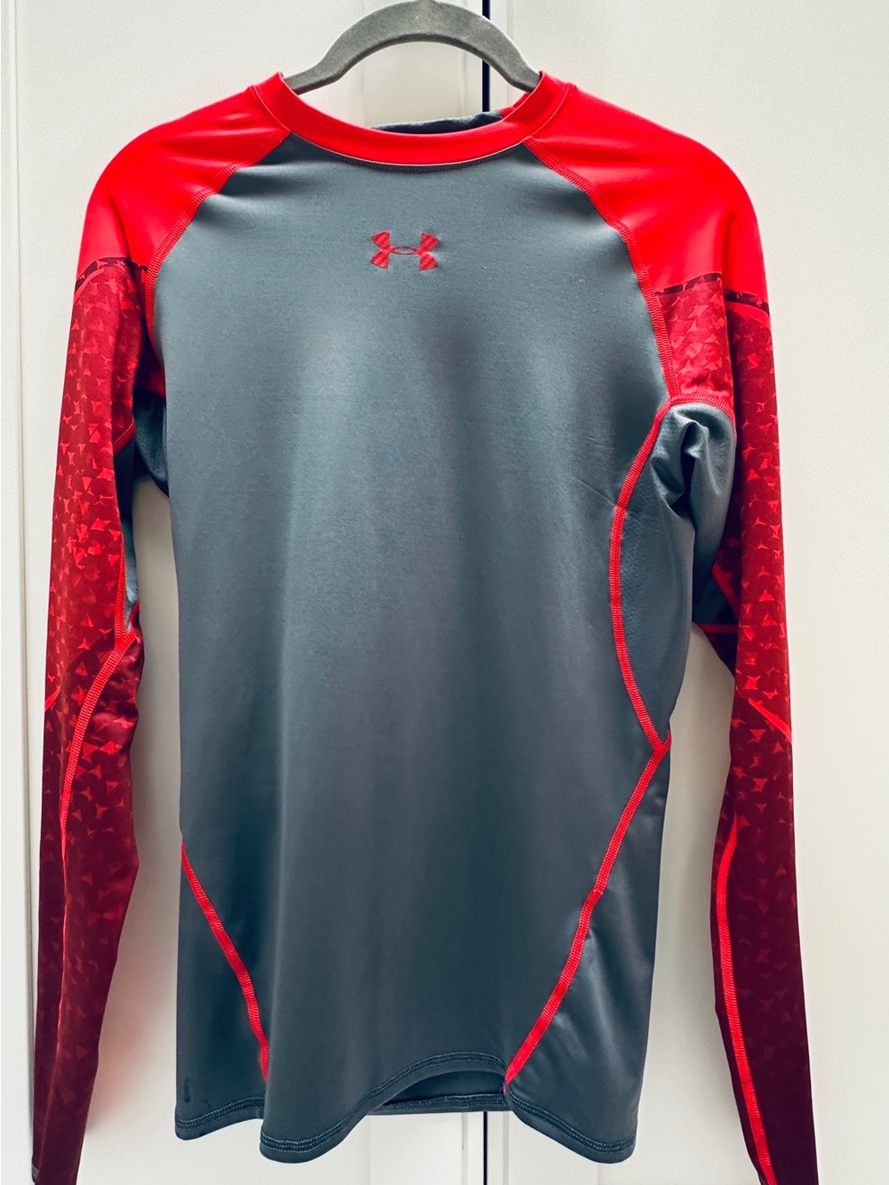 Under Armour Grey & Red HeatGear Compression Top